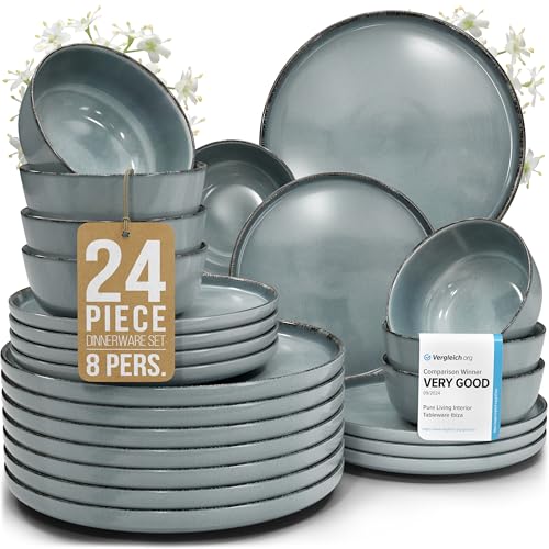 24 Piece Stoneware Dinnerware Set for 8 (24 Count)