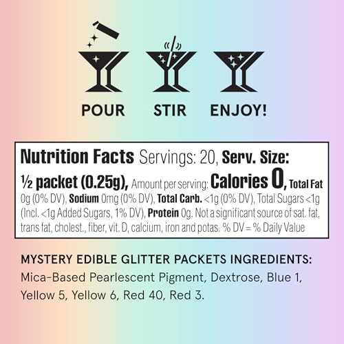 Mystery Colors Edible Glitter Packets 2 Pack