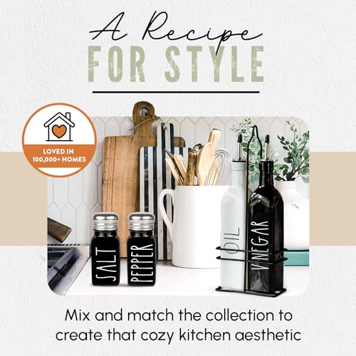 Black Salt and Pepper Shakers Set by Brighter Barns