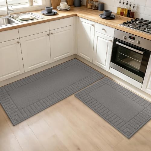 Kitchen Rugs Non Slip Washable 2PCS