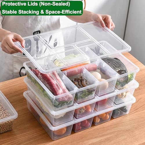 2 Pack Divided Veggie Tray with Lid (2 Count)