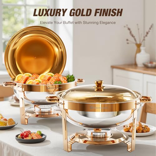 Round Chafing Dishes for Buffet 2 Pack (2 Count)