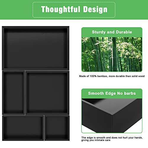 Black Bamboo Bathroom Drawer Organizer