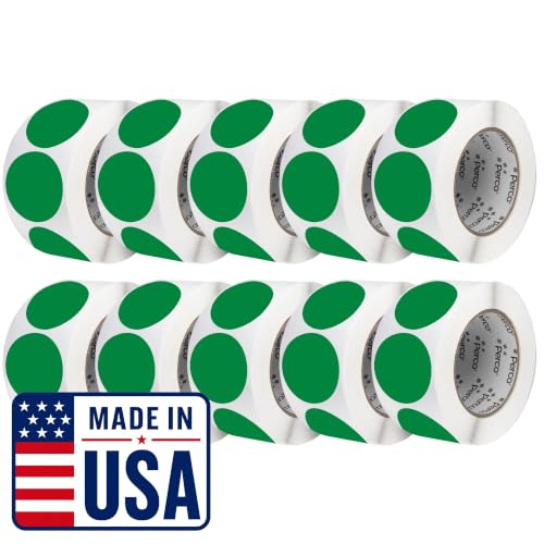 Green Perforated Round Circle Dot Sticker 3 (10 Count)