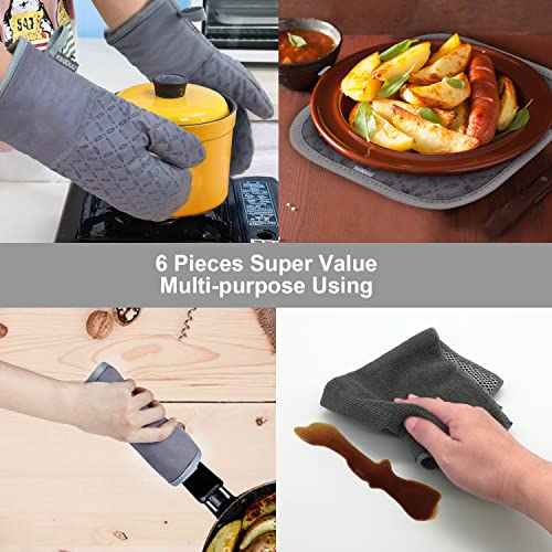 Oven Mitts and Pot Holders 6pcs Set