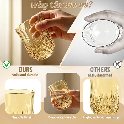 24 Pack Plastic Stemless Wine Glasses (24 Count)