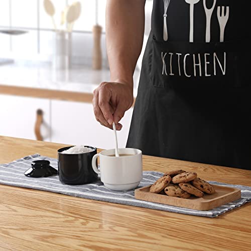Ceramic Sugar Bowl with Tray and Spoon Set of 2