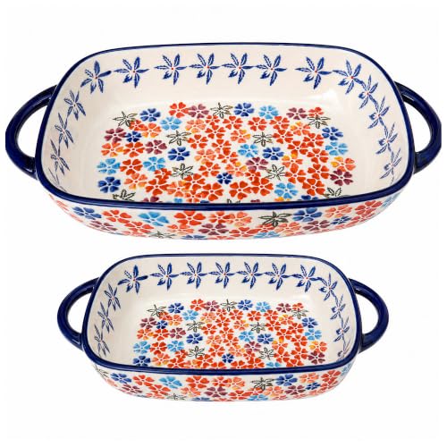 2 Piece Polish Pottery Style Ceramic Baking Dish Set (2 Count)
