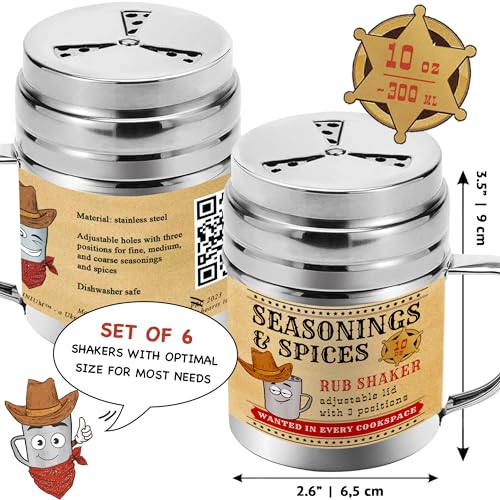 Pack of 6] 10 oz Seasonings Spice Shakers (6 Count)