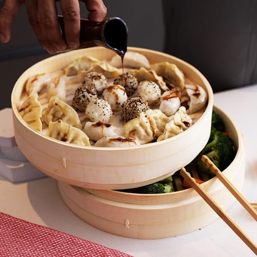 2 Tier Bamboo Steamer Baskets