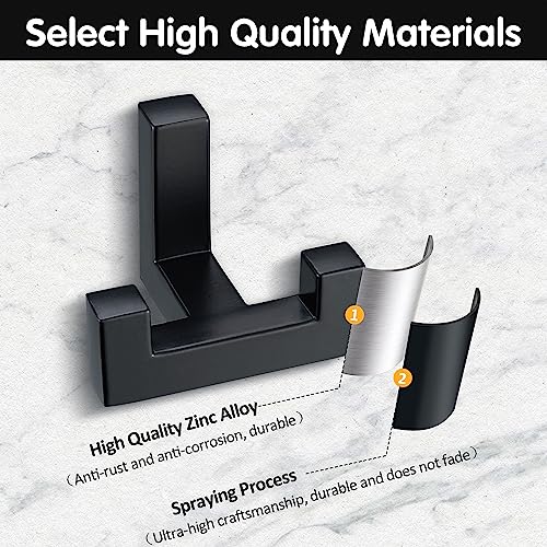 5 Pack Heavy Duty Double Claw Coat Hook Wall Mount with Screw Retro Double Coat Hook Utility Hook for Coats