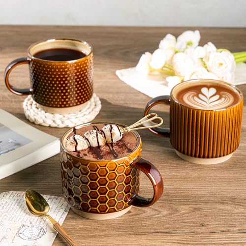 12 OZ Stackable Coffee Mugs Set of 4 (4 Count)