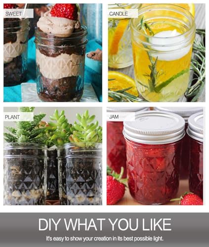 6 Packs 16 oz Wide Mouth Mason Jars (100 Count)