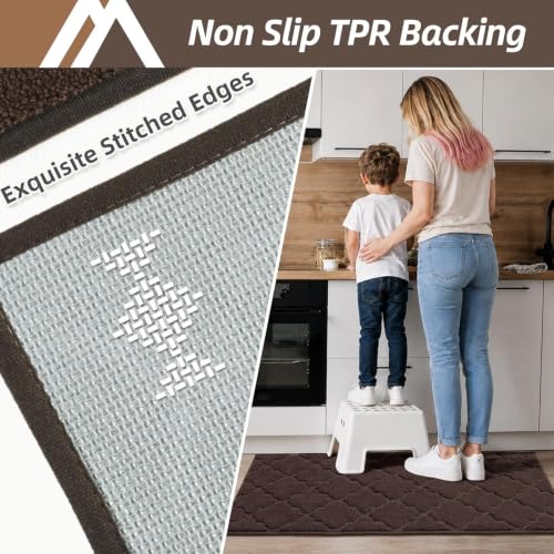 Soft Kitchen Rugs Set of 2 Non Slip 20"x30"+20"x48"
