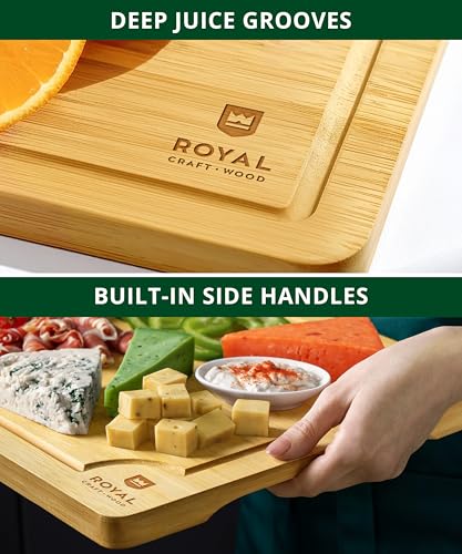 Wooden Cutting Boards for Kitchen Meal Prep & Serving (3 Count)