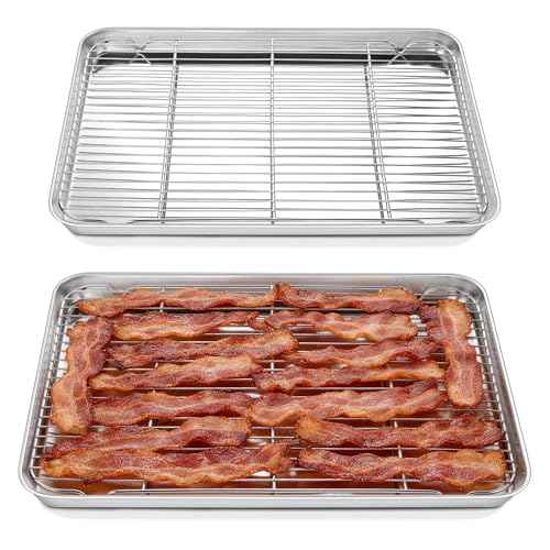20x14 Inch XL Stainless Steel Baking Sheet with Cooling Rack Set (10 Count)