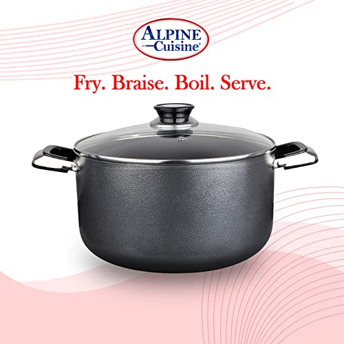 10 Quart Non stick Stock Pot with Tempered Glass Lid and Carrying Handles