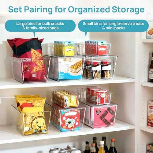 10 Pack Clear Storage Bins with Lid Set for Pantry Organizer (10 Count)