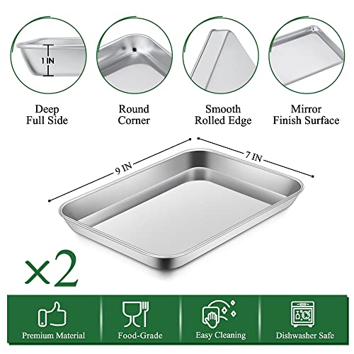 9 Inch Toaster Oven Pan Tray with Wire Rack