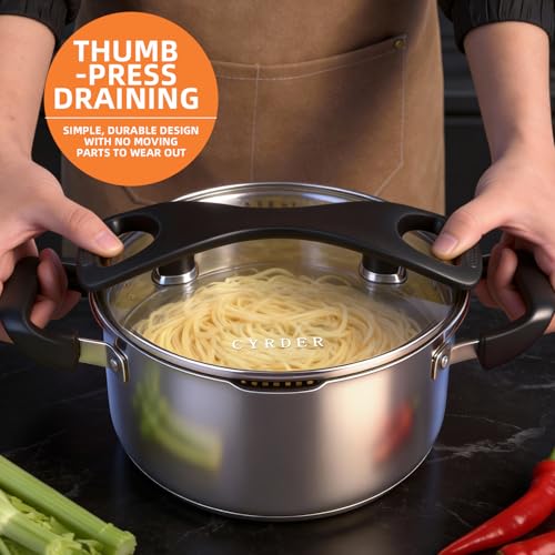 Stainless Steel Stock Pot with Pour Spout and Strainer