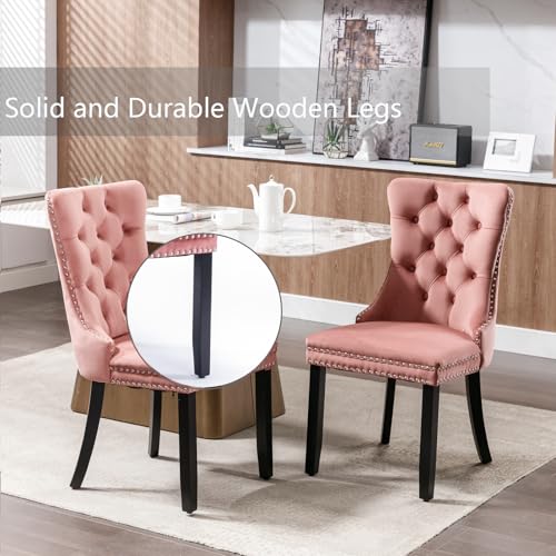 Pink Velvet Dining Chairs Set of 4 (4 Count)
