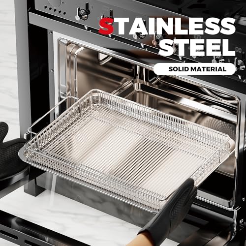 Air Fryer Basket for Oven with Upgraded Striped Mesh