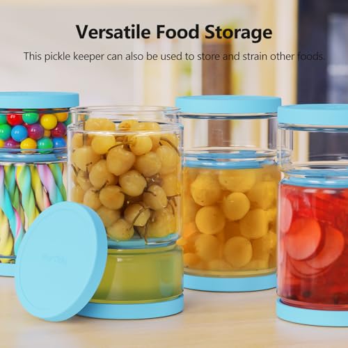 Glass Pickle Container with Strainer for Pickle Lover (90 Fl Oz)