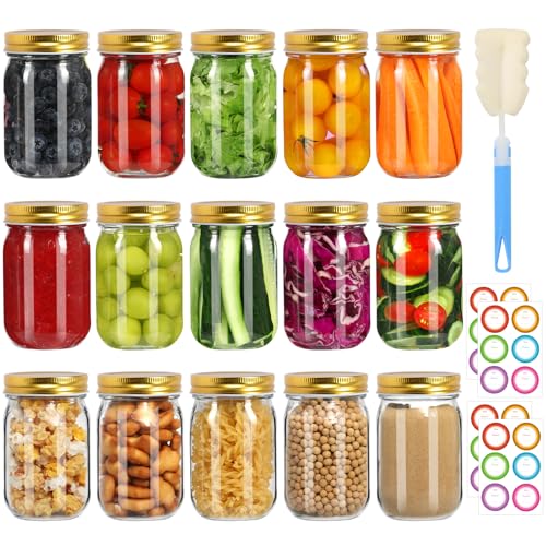 Glass Mason Jars 16 oz (15 Count)