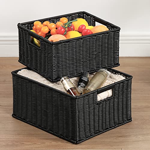 Large Wicker Baskets for Storage (2 Count)