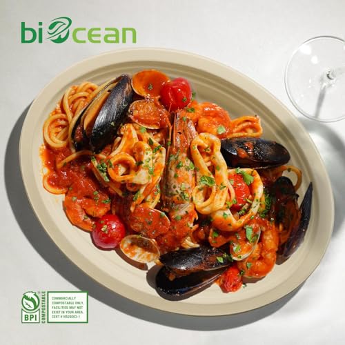 12.5 Inch Compostable Oval Plates [125 (125 Count)