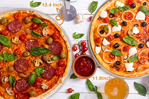 Pizza Pan, 9/10/12 Inch Stainless Steel Pizza Pans Trays Set of 3