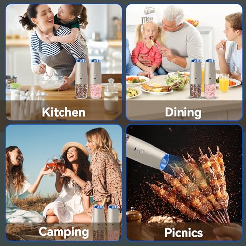 Rechargeable Electric Salt And Pepper Grinder Set (2 Count)