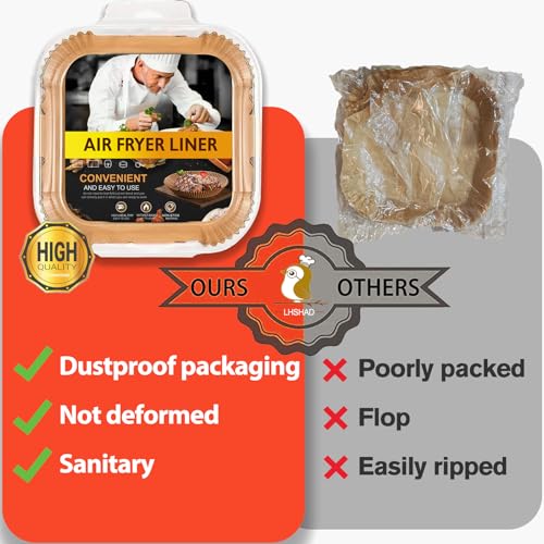 Air Fryer Disposable Paper Liner Square 10 Inch for 8 (100 Count)