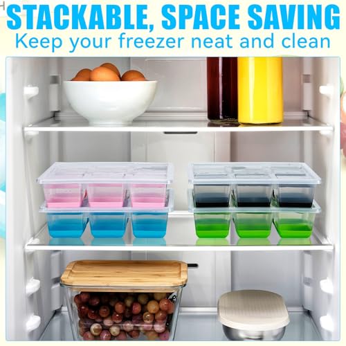 Silicone Ice Trays with Lids for Freezer (2 Count)