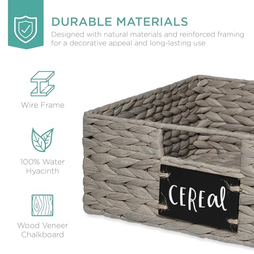 Set of 4 13x12in Water Hyacinth Pantry Baskets (4 Count)