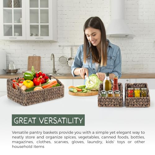 Set of 3 Handwoven Storage Baskets (3 Count)