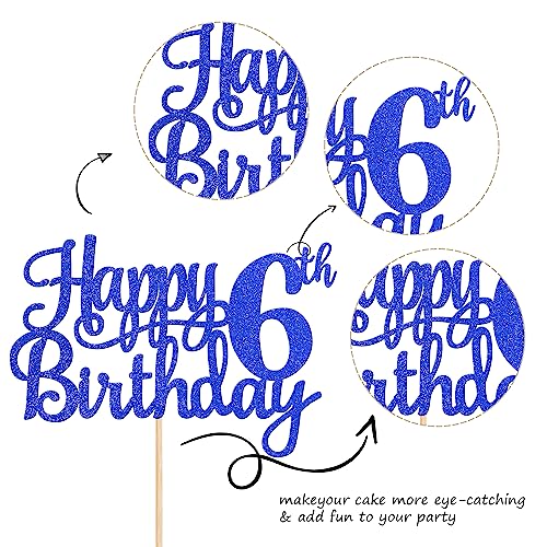 1 PCS Happy 6th Birthday Cake Topper