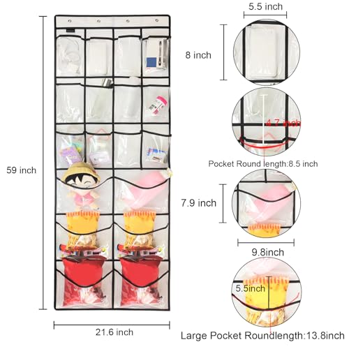 2 Pack Extra Large Hanging Crystal Clear Over Door Shoe Organizers (2 Count)