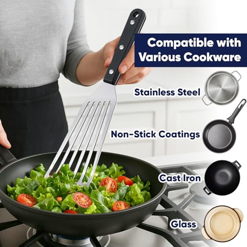 Newness Metal Fish Turner Spatula Stainless Steel for Kitchen Use