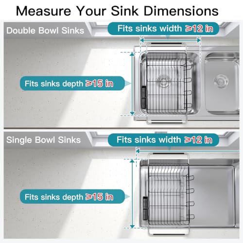 Black Dish Drying Rack in Sink