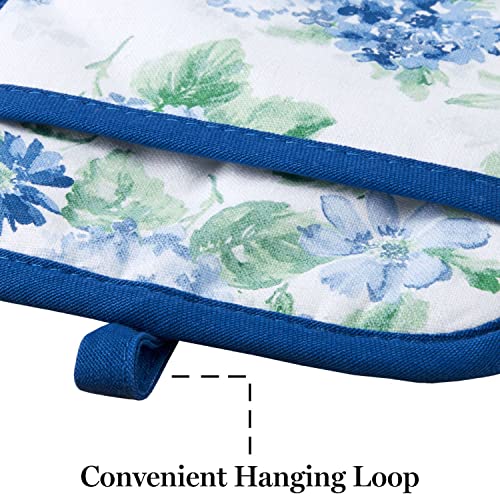 Amber Floral Oven Mitt & Pot Holder Set 2