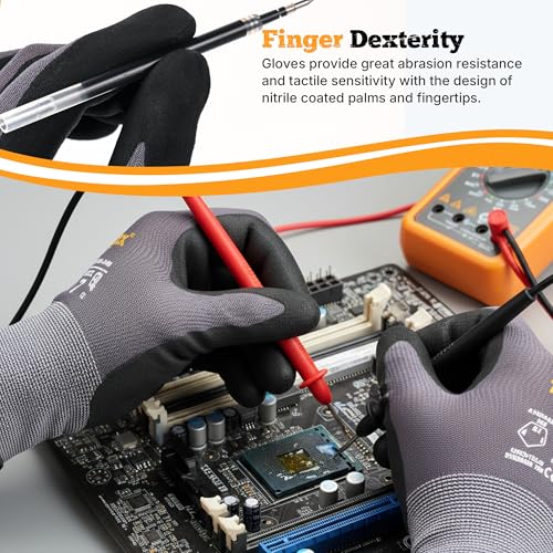Work Gloves MicroFoam Nitrile Coated (6 Count)