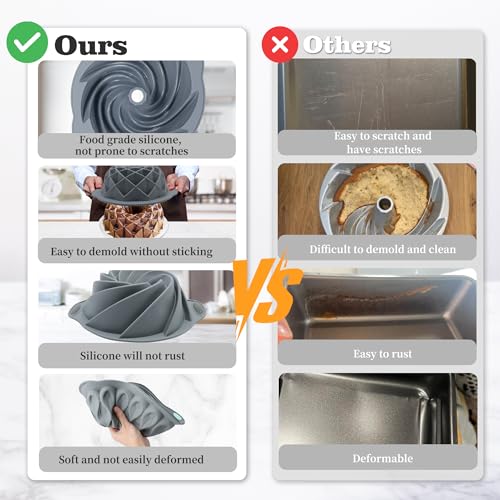 4 Pieces Silicone Fluted Cake Pans