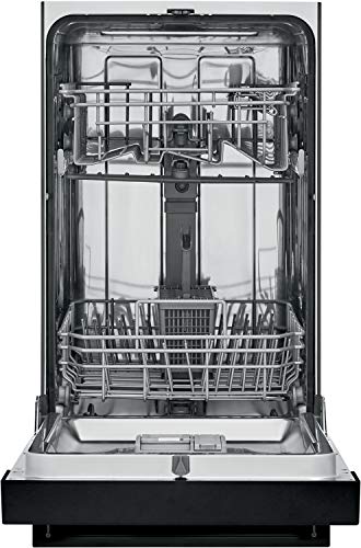 18 in. ADA Compact Front Control Dishwasher in Black with Dual Spray Arms