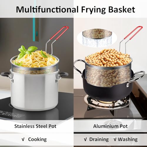7 inch Deep Fryer Basket 304 Stainless Steel for Frying French Fries