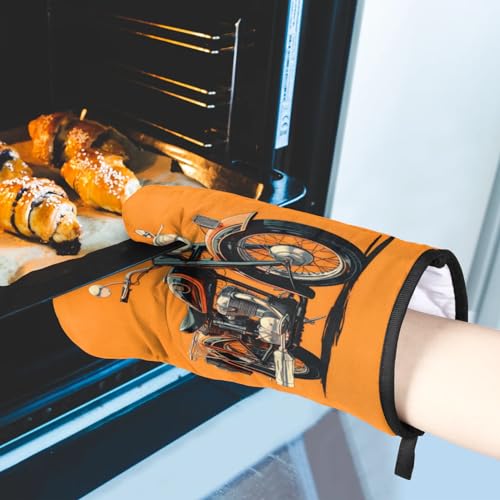 Motorcycle Theme Oven Mitts and Pot Holders Sets (2 Count)