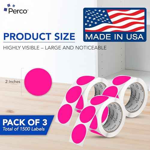 Neon Pink Perforated Round Circle Dot Sticker 2 (3 Count)