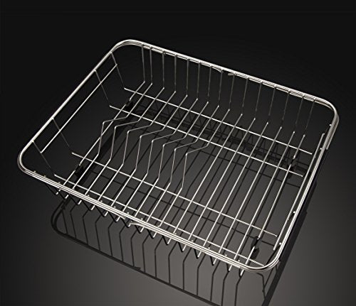 Expandable Dish Drying Rack Over the Sink Dish Drainer Dish Rack in Sink or On Counter with Utensil Silverware Storage Holder