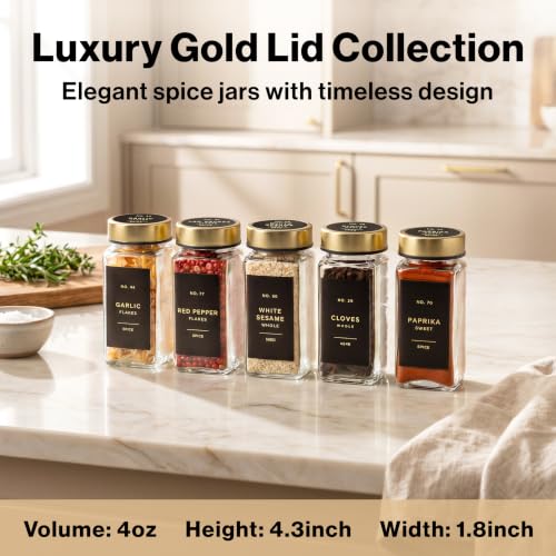 Glass Spice Jars with Label (24 Count)