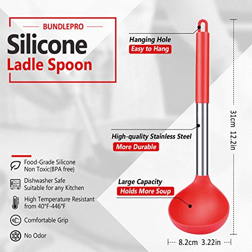 Silicone Soup Ladle Spoon Kitchen Utensils (2 Count)